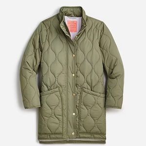 J. Crew Olive Green Quilted Puffer Jacket